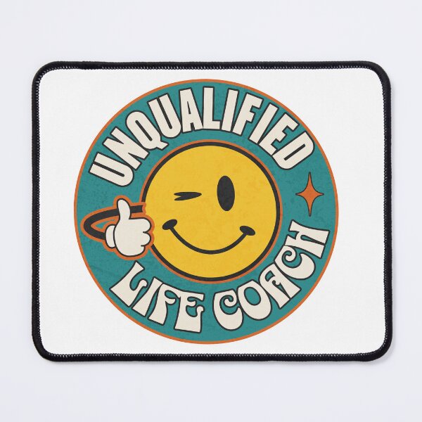 Item preview, Unqualified Life Coach Retro Smiley Sticker – Funny Vintage 70s Style Motivational Humor designed and sold by Retro Callback.