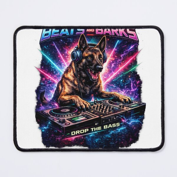 Item preview, Beats & Barks – Malinois DJ Full Chest Neon Edition designed and sold by Beats & Barks.