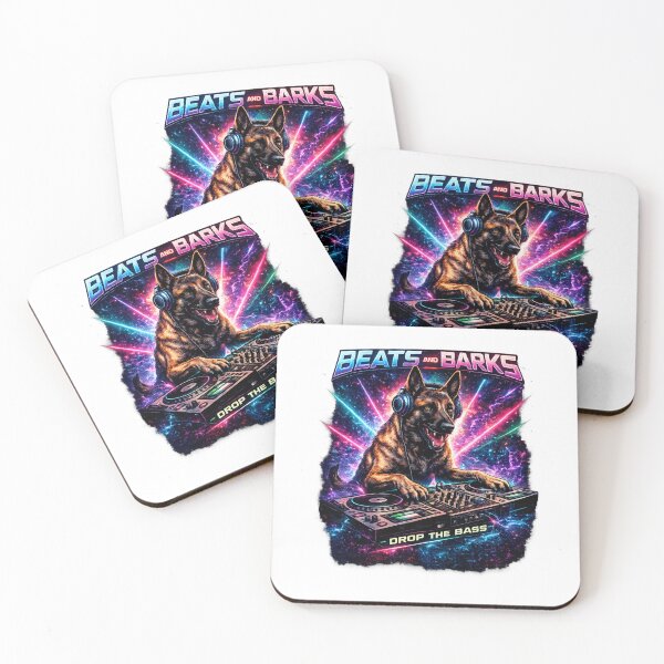 Item preview, Beats & Barks – Malinois DJ Full Chest Neon Edition designed and sold by Beats & Barks.