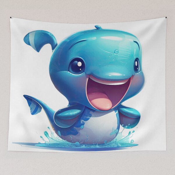 Item preview, Cute Blue Whale Splash designed and sold by Sillytoe.