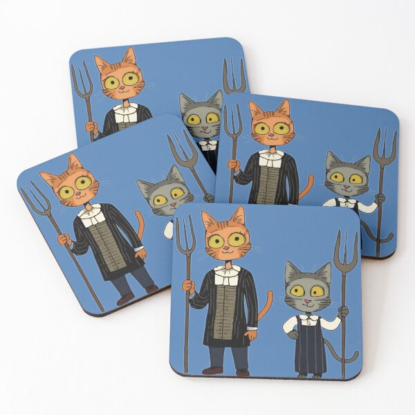 Item preview, Cat and Kitty based on Grant Wood's painting 'American Gothic' designed and sold by Natalia-Vlad.