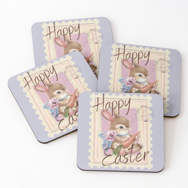 Item preview, Happy Easter Vintage Bunny Rabbit Stamp Antique Aesthetic designed and sold by Forevermore.