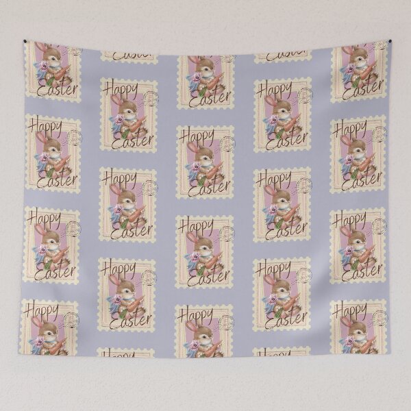Item preview, Happy Easter Vintage Bunny Rabbit Stamp Antique Aesthetic designed and sold by Forevermore.