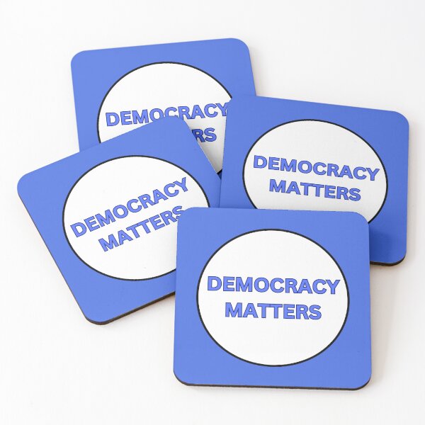 Item preview, DEMOCRACY MATTERS - BOLD BLUE TEXT designed and sold by DesignsRobby.