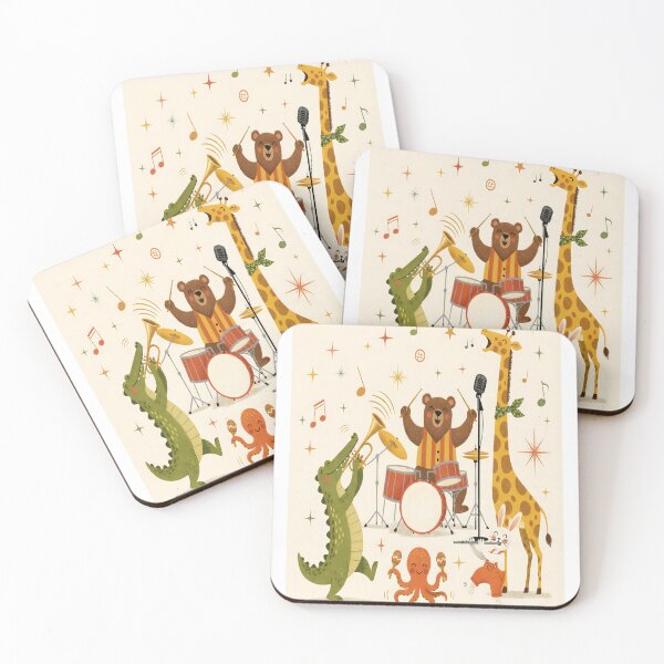 Item preview, Animal Music Band Nursery Art Retro Mid-Century Print designed and sold by shopcanva.