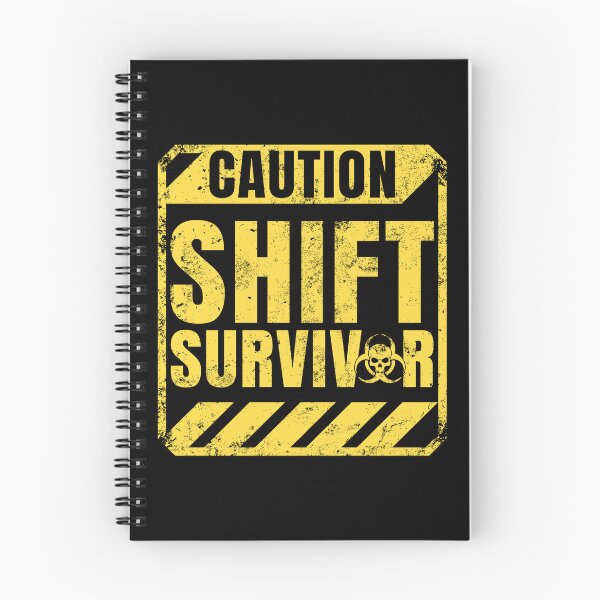 Item preview, Caution Shift Survivor Funny Hazard Work Sign designed and sold by NeonTeePrint.