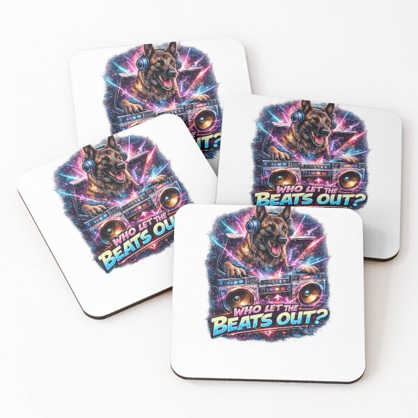 Item preview, Who Let The Beats Out? – DJ Dog Neon Rave Edition designed and sold by Beats & Barks.