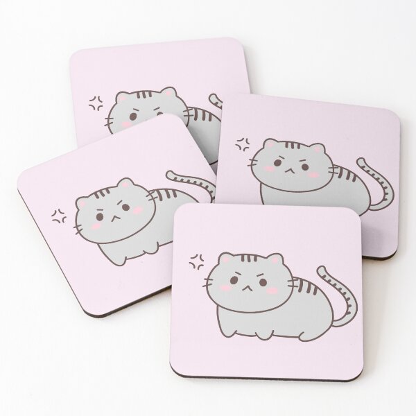 Item preview, Kawaii Angry Cat- Cute Grumpy Kitten designed and sold by ShyHomebodyClub.