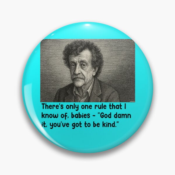 Item preview, Vintage Vonnegut and Quote – Classic Essential Engraving Style Art Print "Babies You've Got To Be Kind" designed and sold by DiamondSkyShirt.