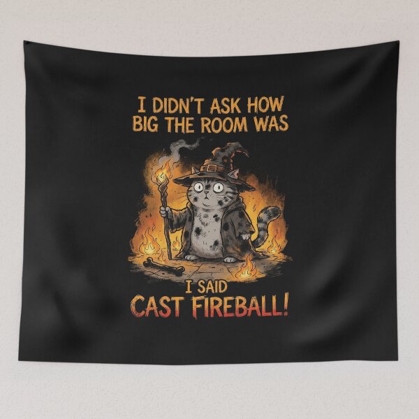 Item preview, I Said I Cast Fireball - Chaotic Cat Wizard designed and sold by AdyKurniawan.