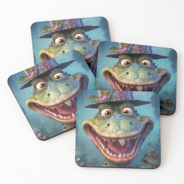 Item preview, Grinning Croc in Rain designed and sold by Sillytoe.