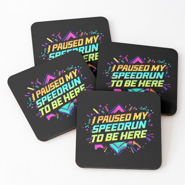 Item preview, I Paused My Speedrun To Be Here – Neon Gamer Quote Design designed and sold by PHRASEandSTYLE.