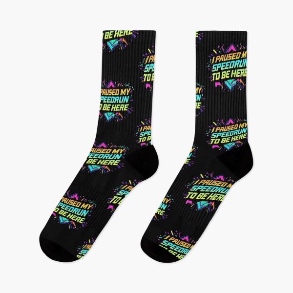 Item preview, I Paused My Speedrun To Be Here – Neon Gamer Quote Design designed and sold by PHRASEandSTYLE.