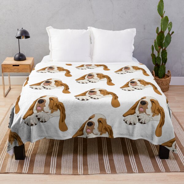Item preview, Beige and white basset  hound designed and sold by LeahcarsArt.