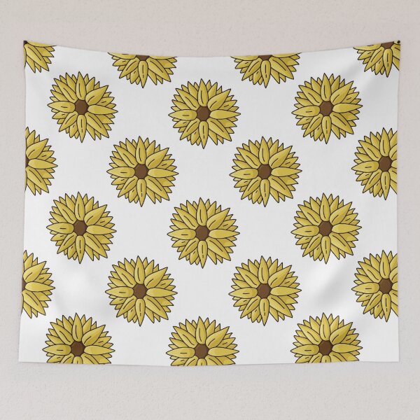 Item preview, Single repeated Sunflower drawing designed and sold by InqDropArt.