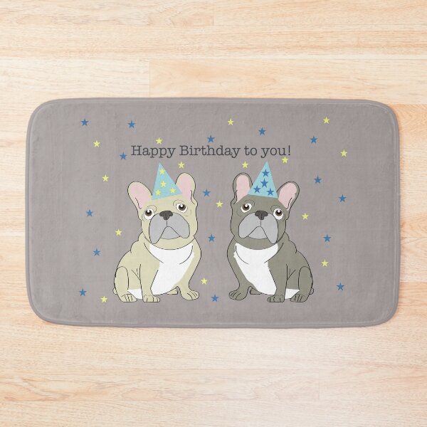 Item preview, Happy birthday French bulldogs designed and sold by Mountain-Point.