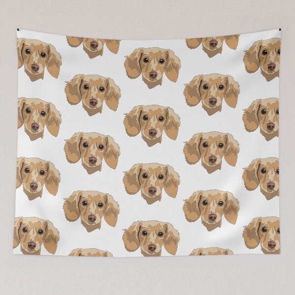 Item preview, Copy of Yellow long haired Dachshund  designed and sold by LeahcarsArt.