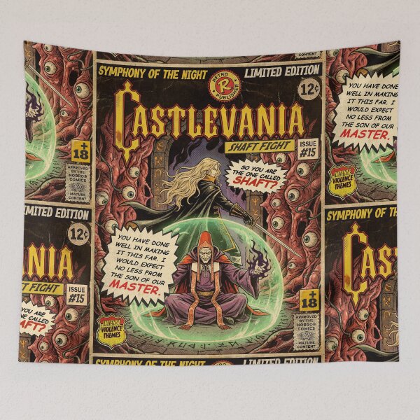 Item preview, Castlevania Shaft Fight Vintage Comic Cover Art designed and sold by Back2Collage.