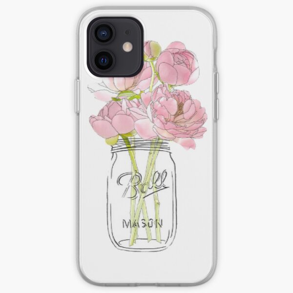 Flowers in Mason Jar iPhone Soft Case