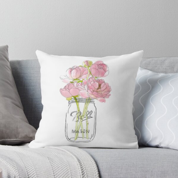 Vista previa del artículo con la obra «Flores en Mason Jar», diseñado y vendido por sambrauerr.