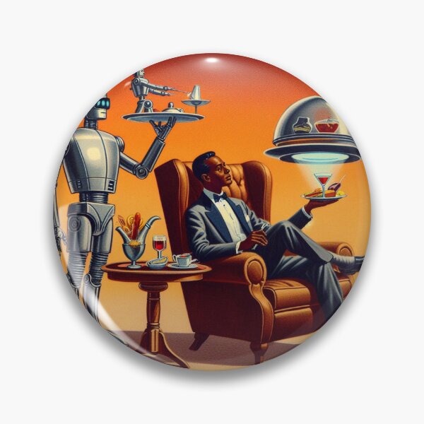 Item preview, Life in the Year 2000 – Retro Futurism Robot Butler Illustration (Color Edition) designed and sold by DiamondSkyShirt.