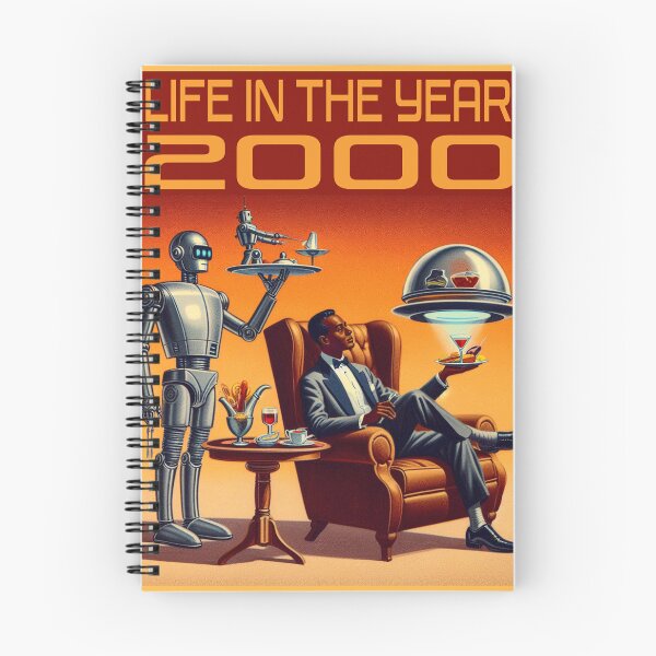 Item preview, Life in the Year 2000 – Retro Futurism Robot Butler Illustration (Color Edition) designed and sold by DiamondSkyShirt.