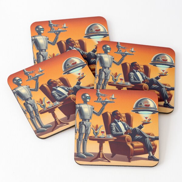 Item preview, Life in the Year 2000 – Retro Futurism Robot Butler Illustration (Color Edition) designed and sold by DiamondSkyShirt.