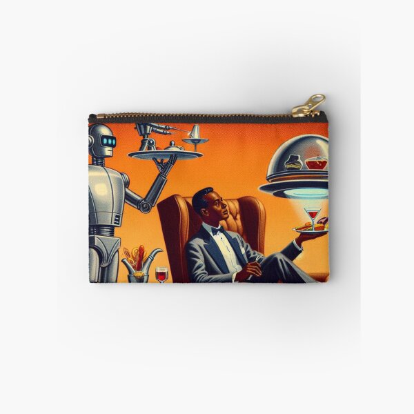 Item preview, Life in the Year 2000 – Retro Futurism Robot Butler Illustration (Color Edition) designed and sold by DiamondSkyShirt.