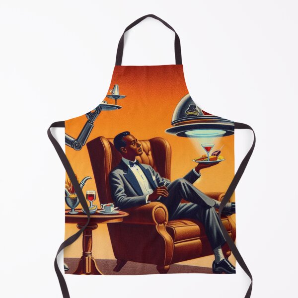 Item preview, Life in the Year 2000 – Retro Futurism Robot Butler Illustration (Color Edition) designed and sold by DiamondSkyShirt.