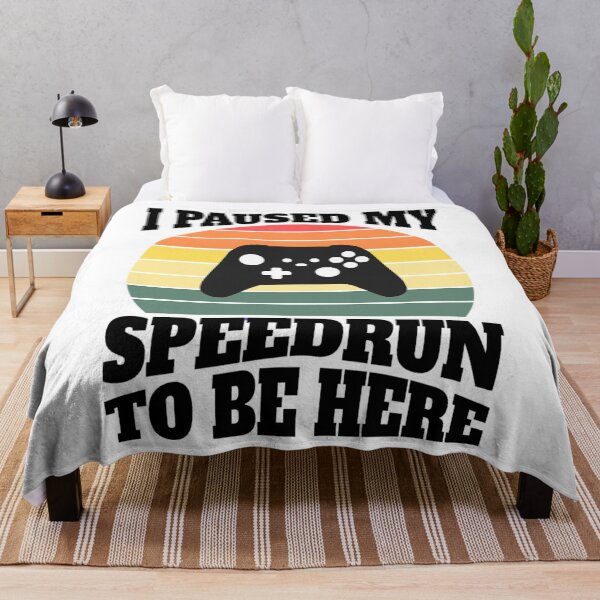 Item preview, I Paused My Speedrun To Be Here – Retro Sunset Gamer Design designed and sold by PHRASEandSTYLE.