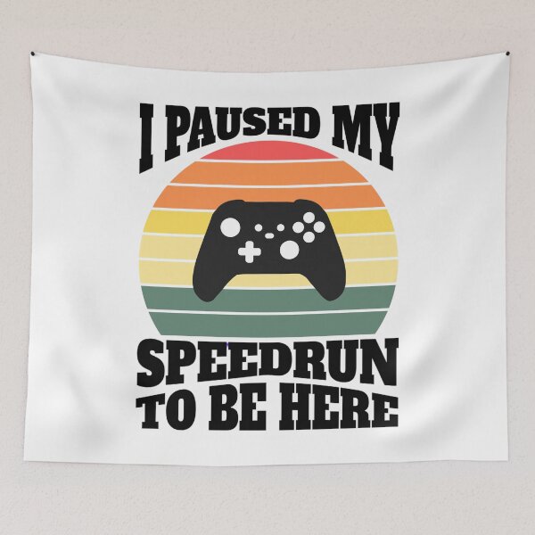 Item preview, I Paused My Speedrun To Be Here – Retro Sunset Gamer Design designed and sold by PHRASEandSTYLE.
