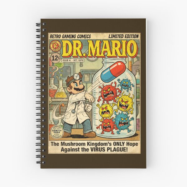 Item preview, Dr. Mario Retro Game Vintage Comic Cover Art designed and sold by Back2Collage.
