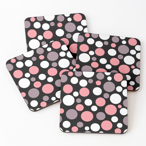 Item preview, Multicolored polka dots brown pink on black designed and sold by fuzzyfox.