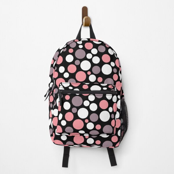 Item preview, Multicolored polka dots brown pink on black designed and sold by fuzzyfox.