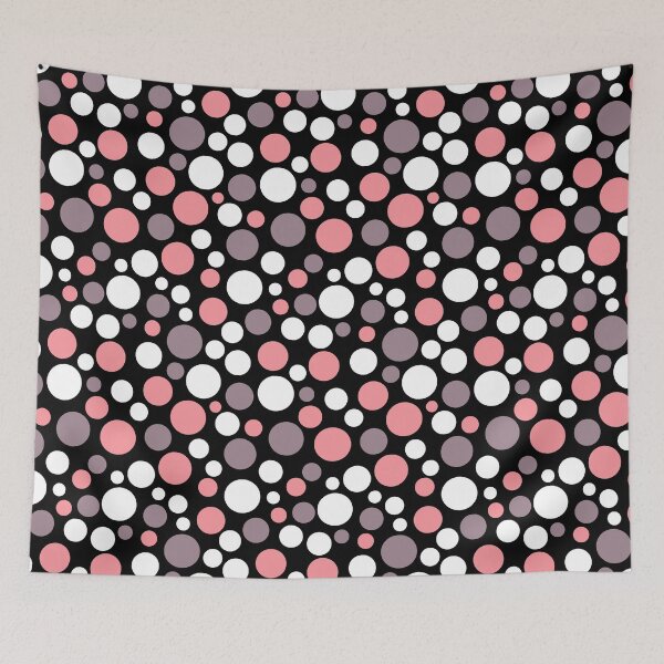 Item preview, Multicolored polka dots brown pink on black designed and sold by fuzzyfox.