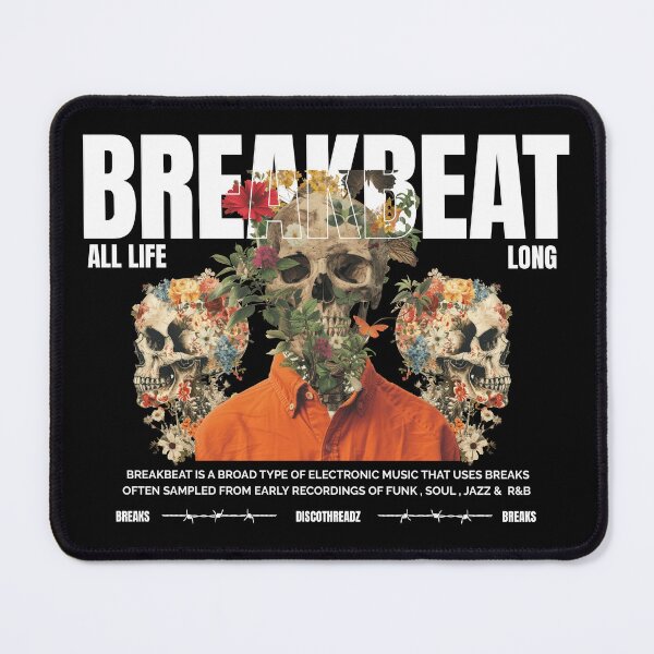 Item preview, BREAKBEAT - Skeletal Breaks (White) designed and sold by Discothreadz.