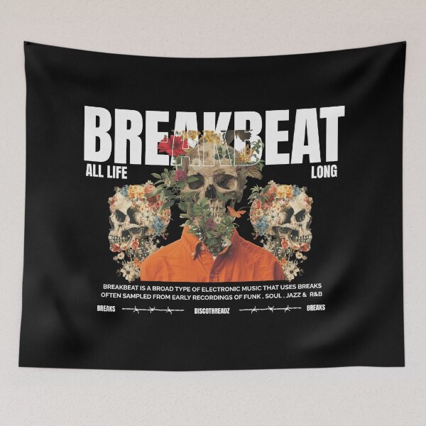 Item preview, BREAKBEAT - Skeletal Breaks (White)  designed and sold by Discothreadz.
