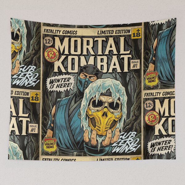 Item preview, Mortal Kombat Sub Zero Fight Vintage Comic Cover Art designed and sold by Back2Collage.