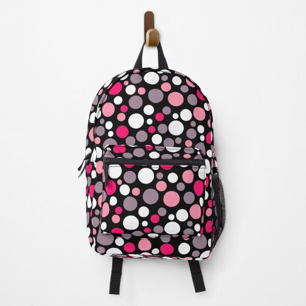 Item preview, Multicolored polka dots red pink on black designed and sold by fuzzyfox.