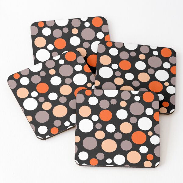 Item preview, Multicolored polka dots yellow orange on black designed and sold by fuzzyfox.