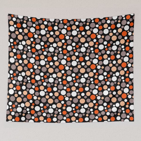 Item preview, Multicolored polka dots yellow orange on black designed and sold by fuzzyfox.