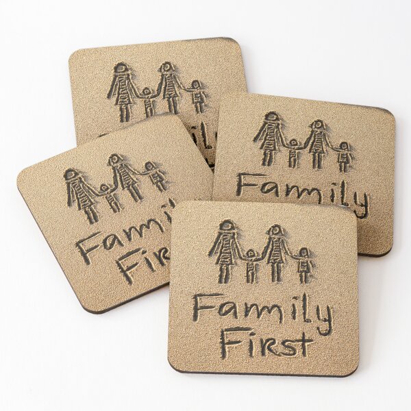 Item preview, Family First Drawn In Beach Sand With Ocean Wave designed and sold by chase-thewave.