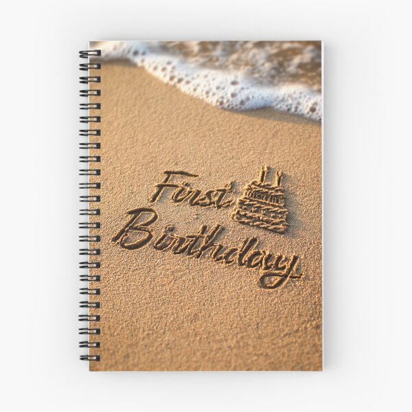 Item preview, First Birthday Cake Drawn In Beach Sand designed and sold by chase-thewave.