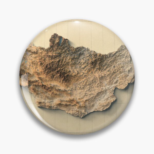 Item preview, 1962 Mongolia Shaded Relief Map 3D digitally rendered designed and sold by ThinkAboutMaps.