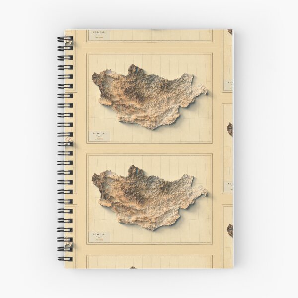 Item preview, 1962 Mongolia Shaded Relief Map 3D digitally rendered designed and sold by ThinkAboutMaps.