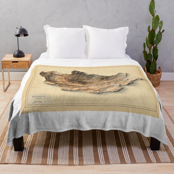 Item preview, 1962 Mongolia Shaded Relief Map 3D digitally rendered designed and sold by ThinkAboutMaps.