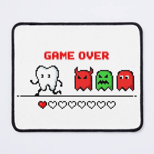Item preview, Game Over Cavity - Retro 8-Bit Gamer Dentist Pixel Art designed and sold by DrToothStudio.