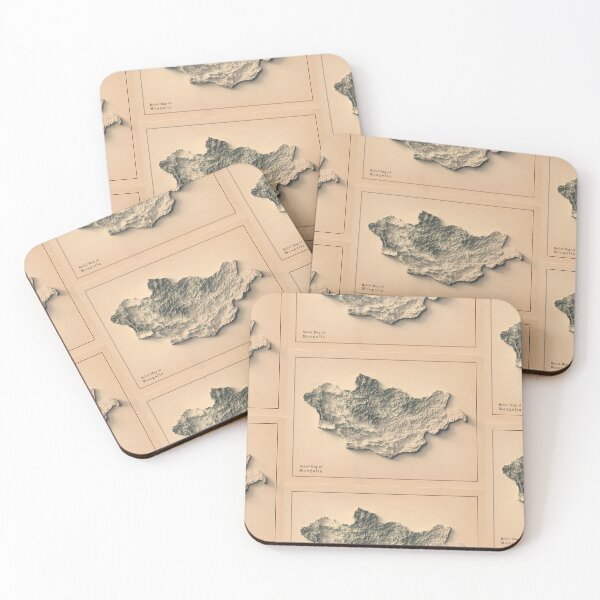 Item preview, Mongolia Shaded Relief Map 3D digitally rendered designed and sold by ThinkAboutMaps.