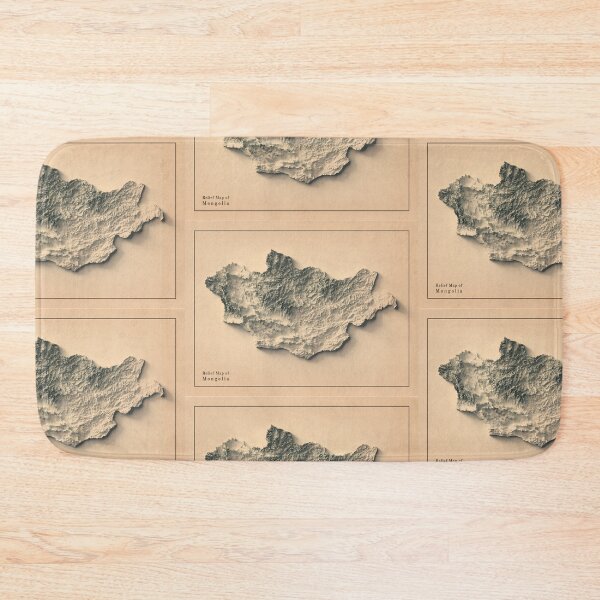 Item preview, Mongolia Shaded Relief Map 3D digitally rendered designed and sold by ThinkAboutMaps.
