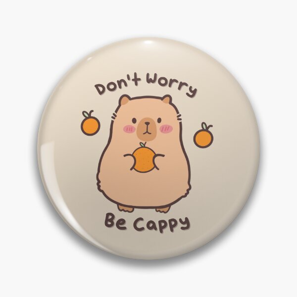 Item preview, Don't Worry Be Cappy - Cute Capybara Holding Orange designed and sold by ShyHomebodyClub.